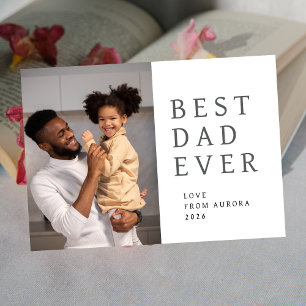 Minimalist Modern Happy Fathers Day 1 Photo Holiday Card