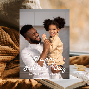 Minimalist Modern Happy Fathers Day 1 Photo Holiday Card