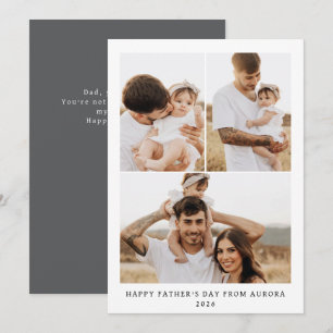 Minimalist Modern Happy Fathers Day 3 Photo Holiday Card