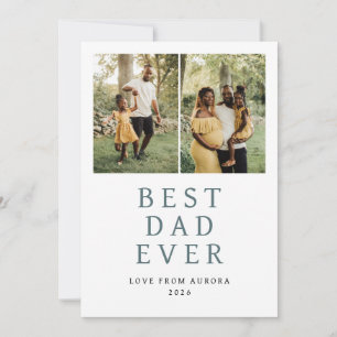 Minimalist Modern Happy Fathers Day 3 Photo Holiday Card