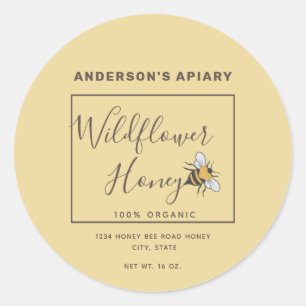 Minimalist Modern heart honey bee honey jar  Class Classic Round Sticker