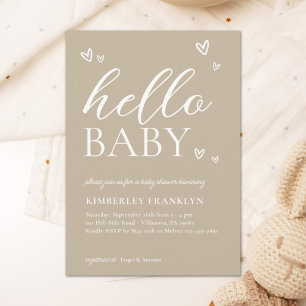 Minimalist Modern Hello Baby Shower Invitation