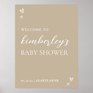 Minimalist Modern Hello Baby Shower Welcome Poster