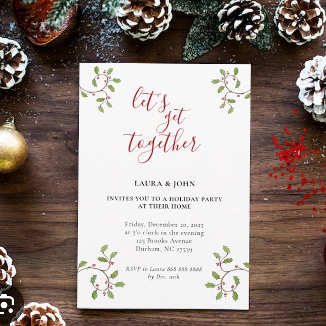 Minimalist modern Holiday party  Announcement (Creator Uploaded)