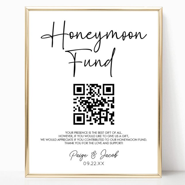 Minimalist Modern Honeymoon Fund Wedding Sign (Creator Uploaded)
