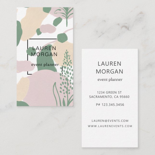 Minimalist Modern Illustrations Vertical Business Card (Front/Back)