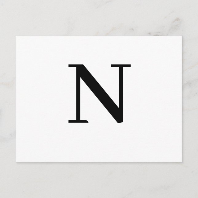Minimalist Modern Initial Letter Design Postcard (Front)