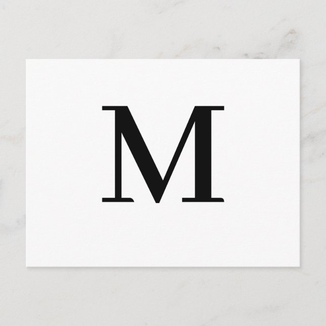 Minimalist Modern Initial Letter Design Postcard (Front)