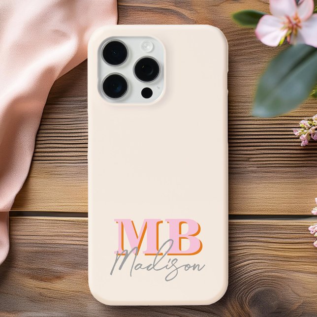 Minimalist Modern Initial Monogram Case-Mate iPhone Case (Creator Uploaded)