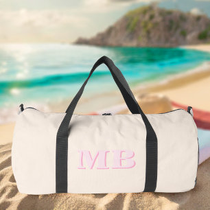 Minimalist Modern Initial Monogram Duffle Bag