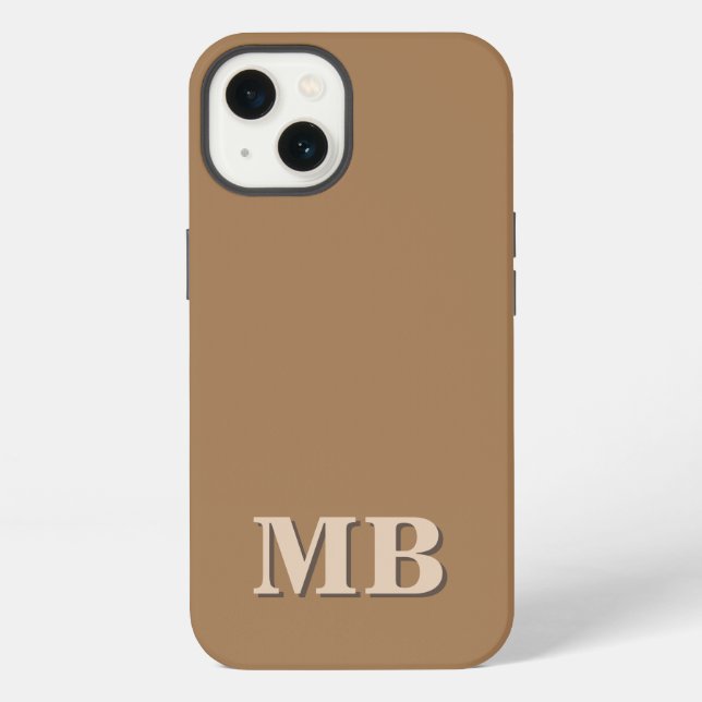 Minimalist Modern Initial Monogram iPhone Case (Back)