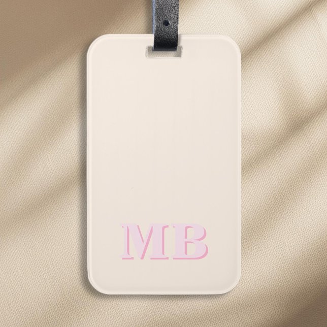 Minimalist Modern Initial Monogram Luggage Tag (Creator Uploaded)