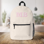 Minimalist Modern Initial Monogram Printed Backpack<br><div class="desc">Minimalist Modern Initial Monogram Backpack. Create your own personalised backpack with custom initial name.</div>