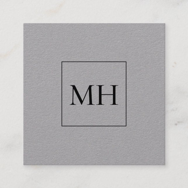 Minimalist Modern Initials Monogram Kraft Square Business Card (Front)