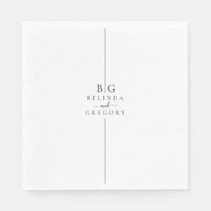 Minimalist Modern Inline Monogram Wedding Napkin