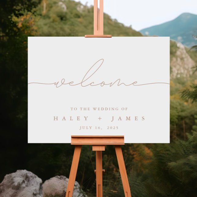 Minimalist Modern Ivory Wedding Welcome Poster (Minimalist Modern Ivory Wedding Welcome Poster)