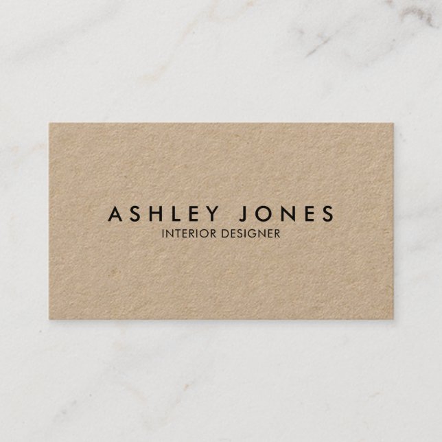 Minimalist Modern Kraft Business Card (Front)