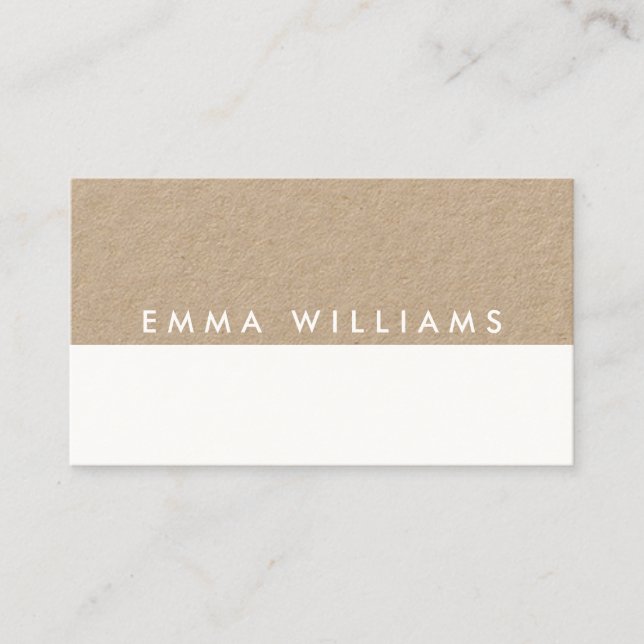 Minimalist Modern Kraft Business Card (Front)