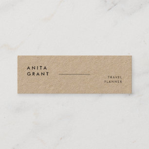 Minimalist modern kraft mini business card