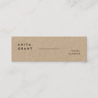Minimalist modern kraft mini business card