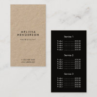 Minimalist Modern Kraft Price List