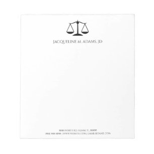 Minimalist Modern Lady Justice Scale Lawyer Law JD Notepad