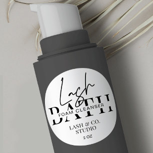 Minimalist Modern Lash Cleanser Eyelash Extensions Classic Round Sticker