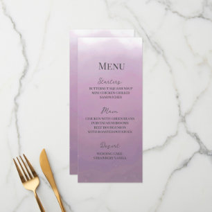 Minimalist Modern Lavender Ombré Wedding Menu