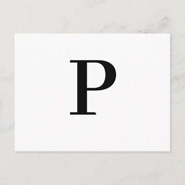 Minimalist Modern Letter Initial Design Postcard (Front)