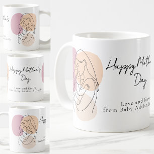 Minimalist Modern Line Art Mum & Baby Mother’s Day Coffee Mug