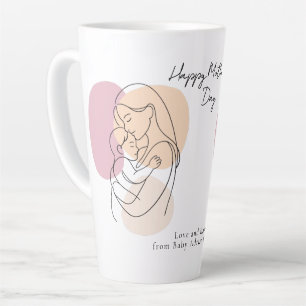 Minimalist Modern Line Art Mum & Baby Mother’s Day Latte Mug