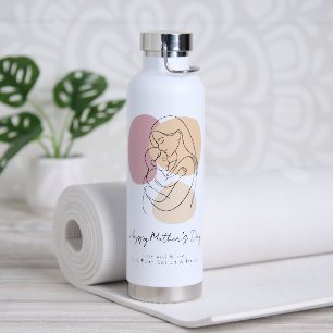 Minimalist Modern Line Art Mum & Baby Mother’s Day Water Bottle