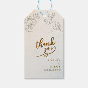 Minimalist Modern Line art Wedding Favour Gift Tags