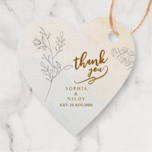 Minimalist Modern Line art Wedding Favour Tags
