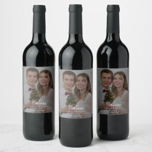 Minimalist Modern Line art Wedding Wine Label