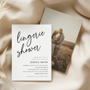 Minimalist Modern Lingerie Shower Photo Invitation