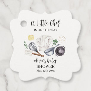 Minimalist Modern Little Chef Baby Shower Favour Tags