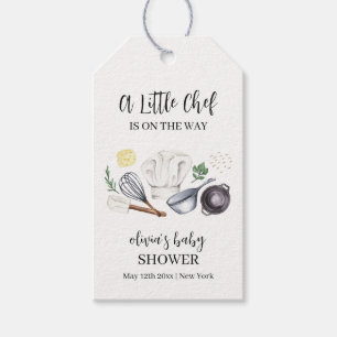 Minimalist Modern Little Chef Baby Shower  Gift Tags