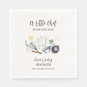 Minimalist Modern Little Chef Baby Shower Napkin