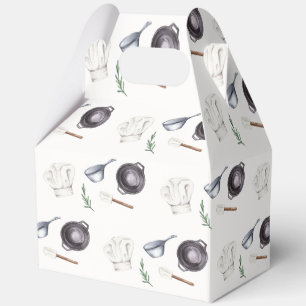 Minimalist Modern Little Chef Pattern Baby Shower  Favour Box