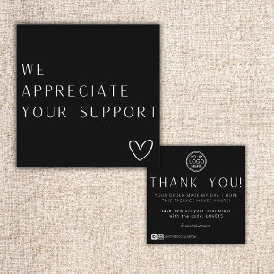 Minimalist Modern Logo Business Thank You Card 