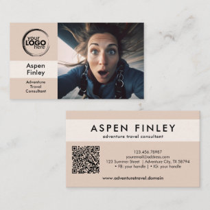 Minimalist Modern Logo Photo QR-Code Business Card