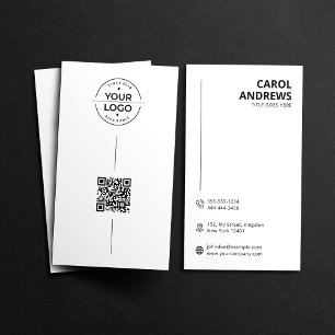 Minimalist Modern Logo & QR Code Business Card