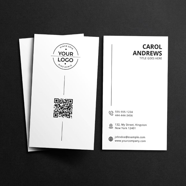 Minimalist Modern Logo & QR Code Business Card (Creator Uploaded)