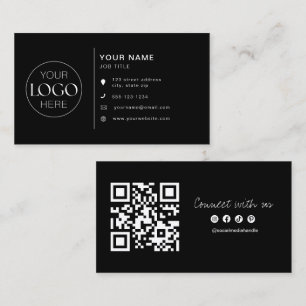 Minimalist Modern Logo Social Media Icons QR Code Business Card