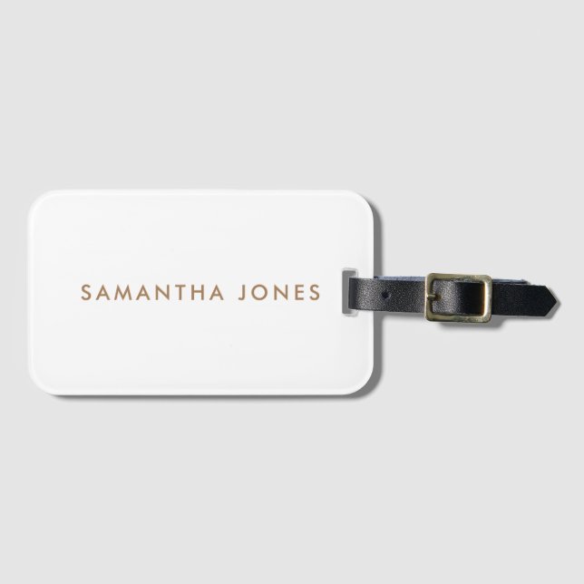 Minimalist Modern Luggage Tag (Front Horizontal)