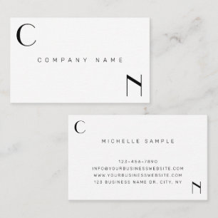 Minimalist Modern Luxury Front And Back Monogram B Business Card