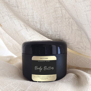 Minimalist modern luxury script black gold label