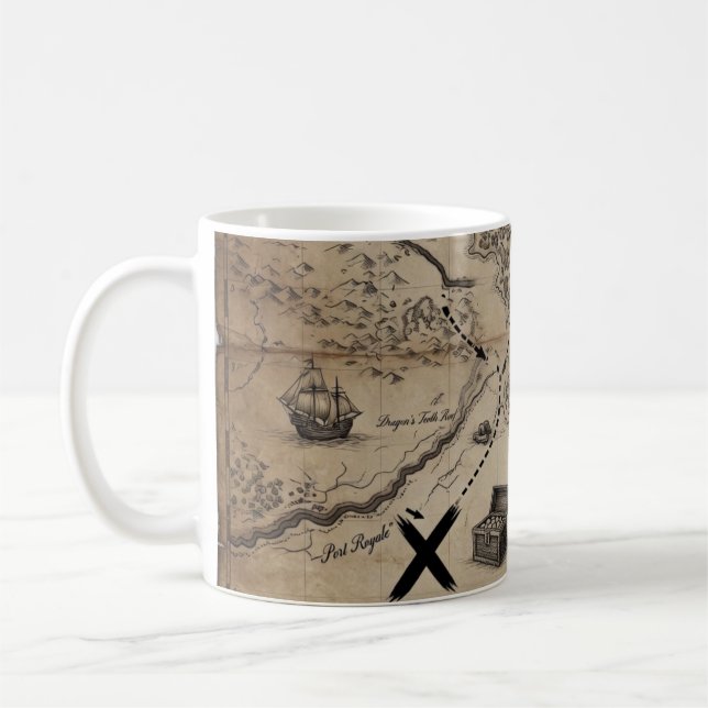 Minimalist Modern Map Art - Elegant Vector Poster Coffee Mug (Left)