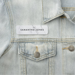 Minimalist Modern Marble Name Tag
